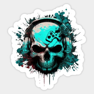 Hardcore Gamer Skull Sticker